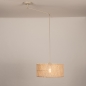 Foto 31522-3: Beige verstelbare hanglamp met ronde bamboe kap E27