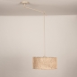 Foto 31522-6: Beige verstelbare hanglamp met ronde bamboe kap E27