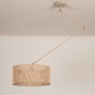 Foto 31522-7: Beige verstelbare hanglamp met ronde bamboe kap E27