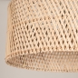 Foto 31522-9: Beige verstelbare hanglamp met ronde bamboe kap E27