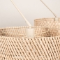 Foto 31524-10: Beige hanglamp met twee grote bamboe kappen 