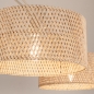 Foto 31524-8: Beige hanglamp met twee grote bamboe kappen 