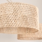 Foto 31524-9: Beige hanglamp met twee grote bamboe kappen 