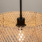 Foto 31526-10: Hanglamp met naturel bamboe kap en zwarte pendel