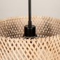 Foto 31526-11: Hanglamp met naturel bamboe kap en zwarte pendel