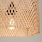 Foto 31526-8: Hanglamp met naturel bamboe kap en zwarte pendel