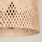 Foto 31526-9: Hanglamp met naturel bamboe kap en zwarte pendel