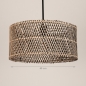Foto 31527-1: Bamboe Hanglamp met Zwarte Pendel – Natuurlijk, Tijdloos en Veelzijdig
