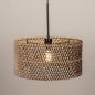 Foto 31527-4: Bamboe Hanglamp met Zwarte Pendel – Natuurlijk, Tijdloos en Veelzijdig