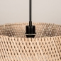 Foto 31528-10: Hanglamp met naturel bamboe kap en zwarte pendel