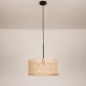 Foto 31528-6: Hanglamp met naturel bamboe kap en zwarte pendel
