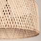 Foto 31528-9: Hanglamp met naturel bamboe kap en zwarte pendel