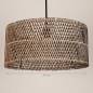 Foto 31529-1: Grote bamboe hanglamp in naturel met zwart E27