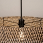 Foto 31529-10: Grote bamboe hanglamp in naturel met zwart E27
