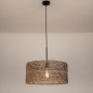 Foto 31529-2: Grote bamboe hanglamp in naturel met zwart E27