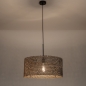 Foto 31529-3: Grote bamboe hanglamp in naturel met zwart E27