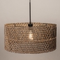 Foto 31529-4: Grote bamboe hanglamp in naturel met zwart E27
