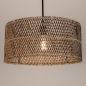 Foto 31529-5: Grote bamboe hanglamp in naturel met zwart E27