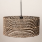 Foto 31529-7: Grote bamboe hanglamp in naturel met zwart E27