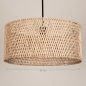 Foto 31530-1: Grote bamboe hanglamp in naturel met zwarte pendel