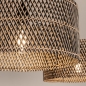 Foto 31531-13: Dubbele bamboe hanglamp met twee ronde rotan kappen in naturel met zwart
