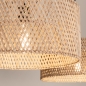Foto 31532-13: Rotan hanglamp met twee ronde kappen van bamboe in naturel E27