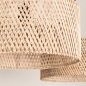 Foto 31532-14: Rotan hanglamp met twee ronde kappen van bamboe in naturel E27