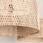 Foto 31534-14: Dubbele bamboe hanglamp met twee grote rotan kappen rond in naturel E27