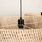 Foto 31534-15: Dubbele bamboe hanglamp met twee grote rotan kappen rond in naturel E27