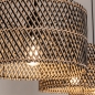 Foto 31535-12: Rotan hanglamp met drie bamboe kappen in naturel met zwart E27
