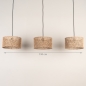 Foto 31536-1: Rotan hanglamp met 3 bamboe kappen in naturel E27