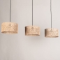 Foto 31536-10: Rotan hanglamp met 3 bamboe kappen in naturel E27