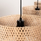 Foto 31536-14: Rotan hanglamp met 3 bamboe kappen in naturel E27