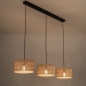 Foto 31536-3: Rotan hanglamp met 3 bamboe kappen in naturel E27