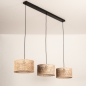 Foto 31536-8: Rotan hanglamp met 3 bamboe kappen in naturel E27