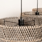 Foto 31537-14: Rotan hanglamp met drie grote bamboe kappen E27 zwart/naturel