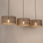 Foto 31537-4: Rotan hanglamp met drie grote bamboe kappen E27 zwart/naturel