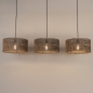 Foto 31537-5: Rotan hanglamp met drie grote bamboe kappen E27 zwart/naturel