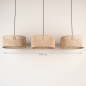 Foto 31538-1: Rotan hanglamp met drie grote bamboe kappen E27