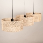 Foto 31538-11: Rotan hanglamp met drie grote bamboe kappen E27