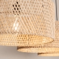 Foto 31538-12: Rotan hanglamp met drie grote bamboe kappen E27