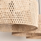 Foto 31538-13: Rotan hanglamp met drie grote bamboe kappen E27