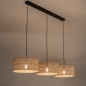 Foto 31538-3: Rotan hanglamp met drie grote bamboe kappen E27