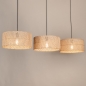 Foto 31538-4: Rotan hanglamp met drie grote bamboe kappen E27