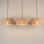 Foto 31538-5: Rotan hanglamp met drie grote bamboe kappen E27