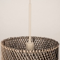 Foto 31539-12: Rotan hanglamp met ronde bamboe kap aan beige pendel E27