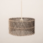 Foto 31539-9: Rotan hanglamp met ronde bamboe kap aan beige pendel E27