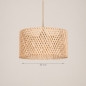 Foto 31540-1: Beige hanglamp met ronde rotan kap E27