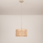 Foto 31540-7: Beige hanglamp met ronde rotan kap E27