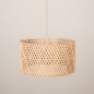 Foto 31540-9: Beige hanglamp met ronde rotan kap E27